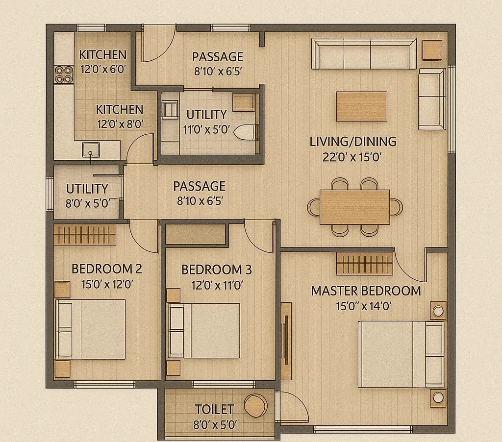 5 BHK Floor Plan